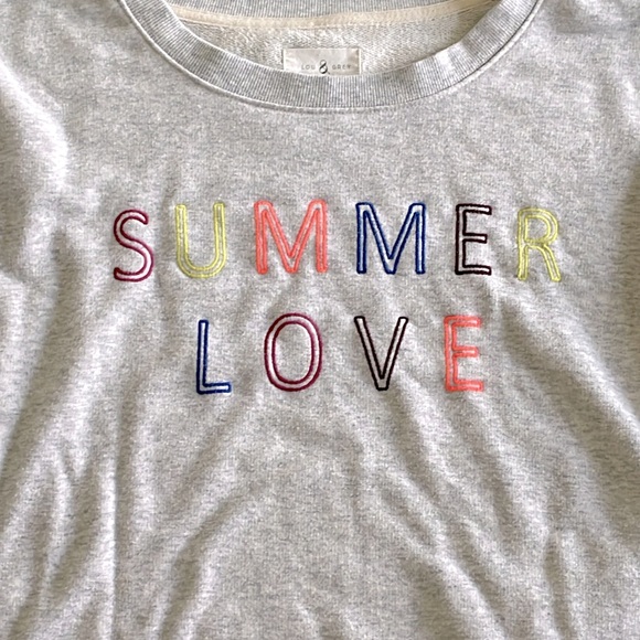 Lou and Grey Light Grey “Summer Love” Crewneck Sweatshirt - Size XS - Picture 3 of 7